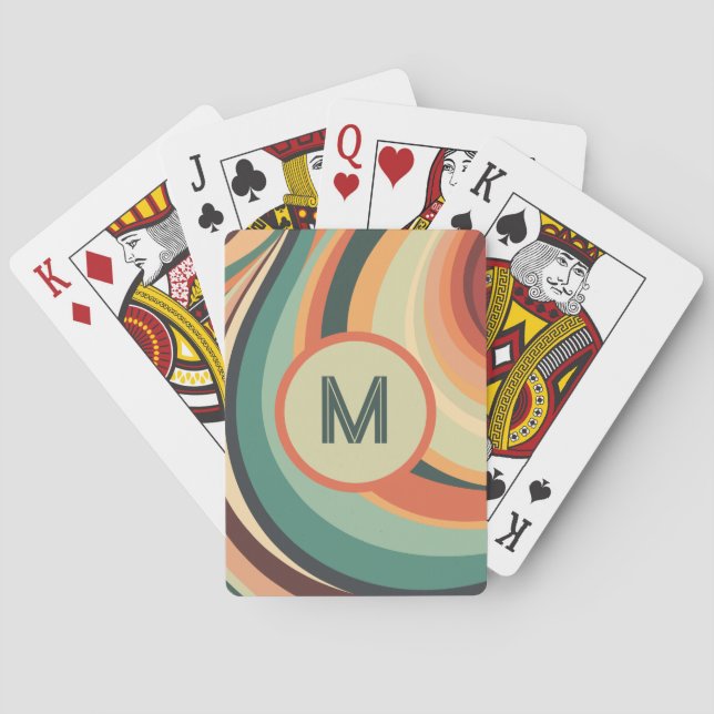 Jeu De Cartes Bande d'onde Vintage monogramme (dos)