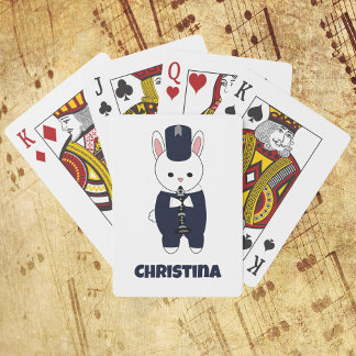 Jeu De Cartes Bande Marche Clarinet Rabbit Bleu Personnaliser