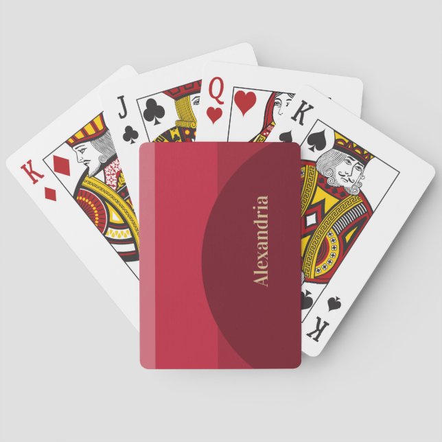 Jeu De Cartes Bande rouge Abstraite personnalisée (dos)
