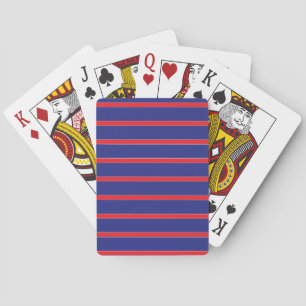 Jeu De Cartes Bande rouge et blanche sur bleu marine
