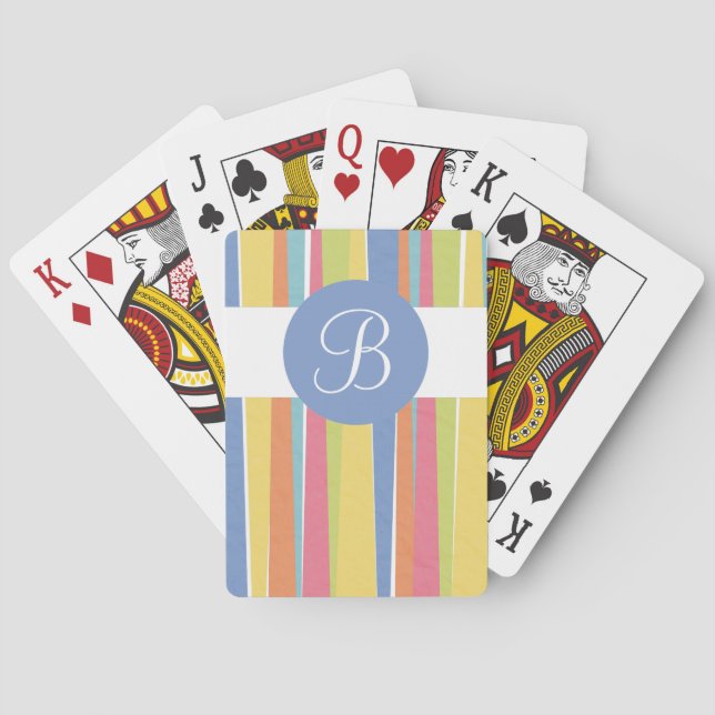 Jeu De Cartes Bande vive monogramme personnalisé lecture de cart (dos)