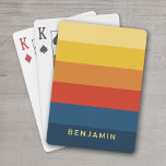 Jeu De Cartes Bandes de coucher de soleil rétroactives avec nom<br><div class="desc">Rugby Stripes - Un motif preppy avec des rayures audacieuses et un nom. Si votre art doit encore être ajusté,  cliquez sur le bouton Personnaliser. Cela vous mènera à un espace design où vous pouvez déplacer les choses et même changer de couleurs !</div>