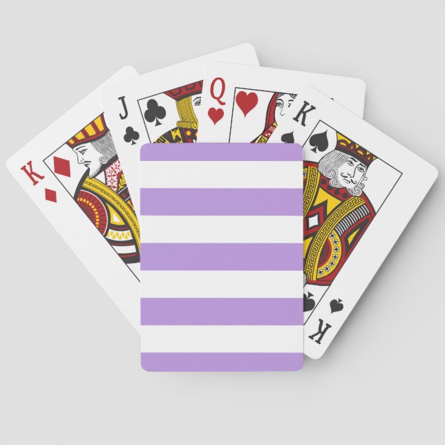 Jeu De Cartes Bandes pourpres, Blancs, Motif rayé (dos)