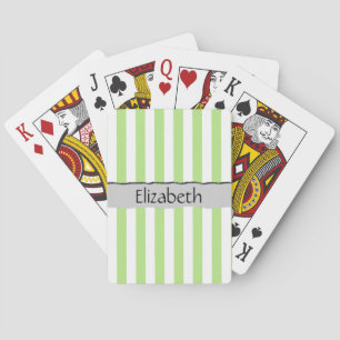 Jeu De Cartes Bandes vertes, Lignes, Motif rayé, Votre Nom
