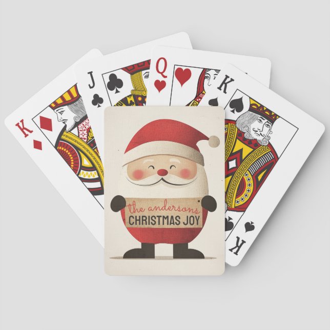Jeu De Cartes Bannière personnalisable de Cute Père Noël (dos)