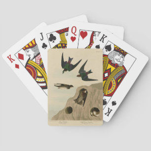 Jeu De Cartes Banque, hirondelles vert violet, Audubon Birds Amé