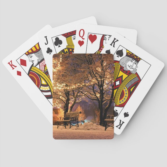 Jeu De Cartes Banquettes de parc de Noël (dos)