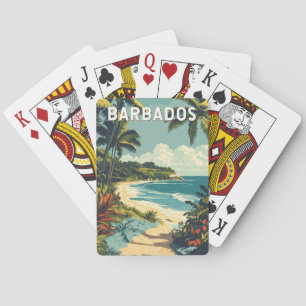 Jeu De Cartes Barbados Illustration Travel Art Vintage