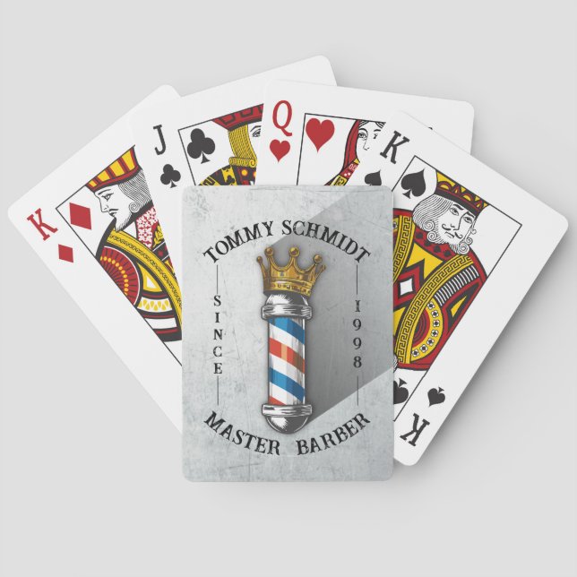 Jeu De Cartes Barber Hair Shop King Crown Barber Pole Hair Salon (dos)