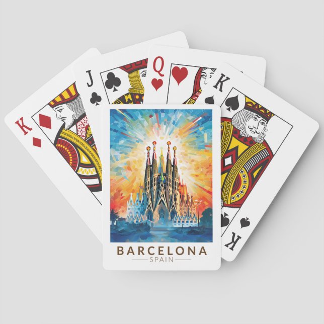 Jeu De Cartes Barcelone Espagne La Sagrada Familia Travel Art (dos)