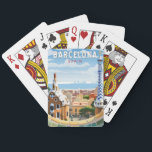 Jeu De Cartes Barcelone Espagne Travel Art Vintage<br><div class="desc">Conception de voyage vectorielle rétro de Barcelone. Barcelone,  capitale cosmopolite de la Catalogne espagnole,  est connue pour son art et son architecture.</div>