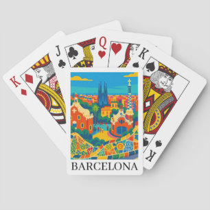 Jeu De Cartes Barcelone Espagne Voyage Coloré Sagrada Familia