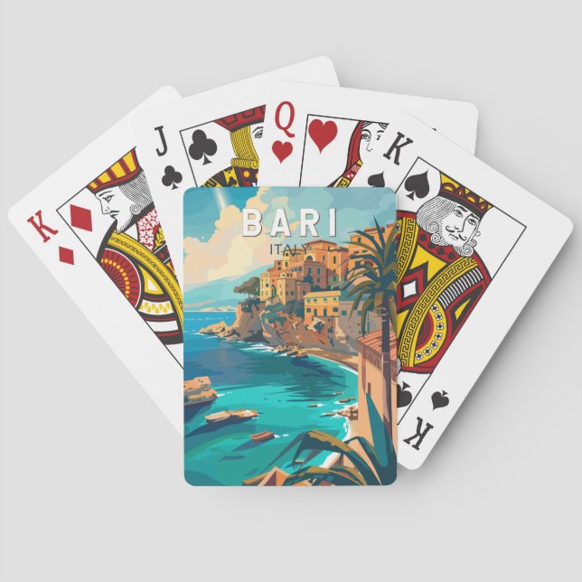 Jeu De Cartes Bari Italie Travel Art Vintage (dos)