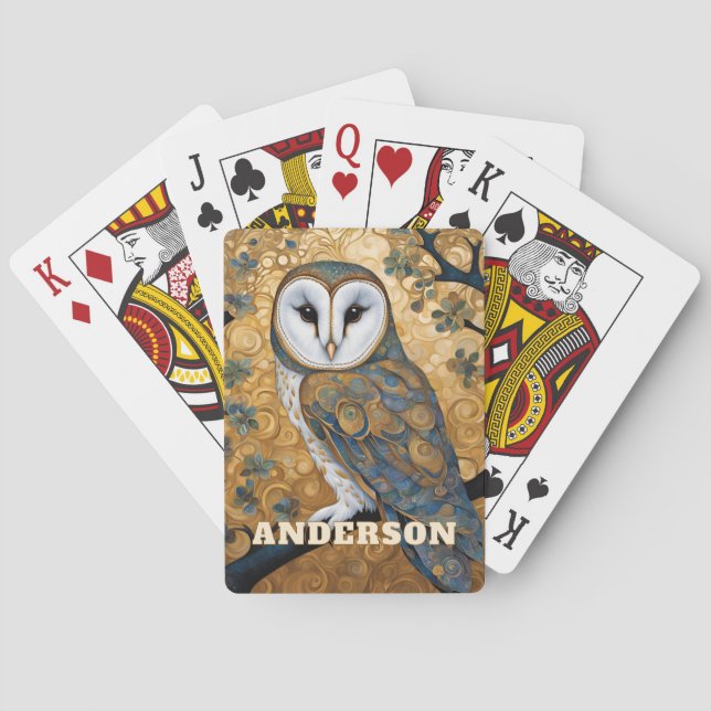 Jeu De Cartes Barn Owl Art nouveau (dos)
