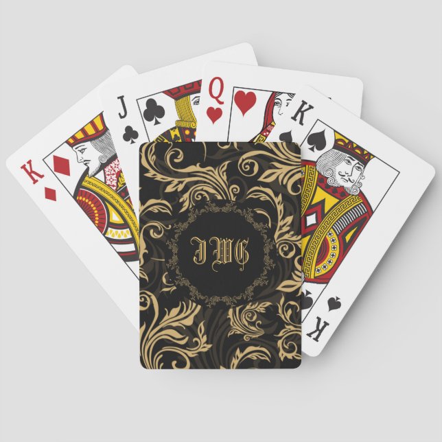 Jeu De Cartes Baroque Swirls Monogram Bicycle® Playing Cards (dos)
