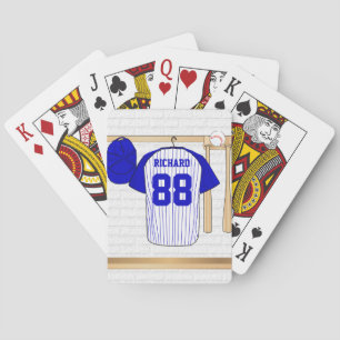 Jeu De Cartes Base-ball Jersey bleu et blanc personnalisé