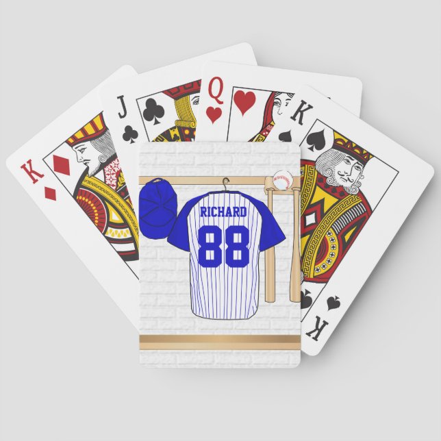 Jeu De Cartes Base-ball Jersey bleu et blanc personnalisé (dos)