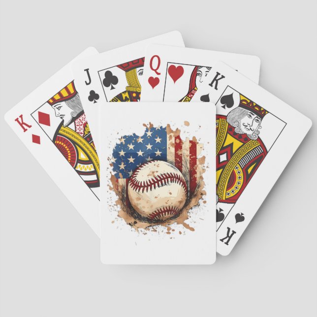 Jeu De Cartes Baseball 4 juillet Hommes USA American Flag Boys P (dos)