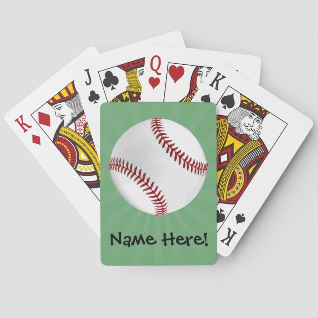 Jeu De Cartes Baseball personnalisé sur Garçons verts (dos)