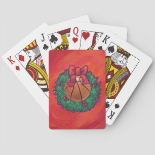 Jeu De Cartes Basket-ball à l'intérieur de la couronne de Noël
