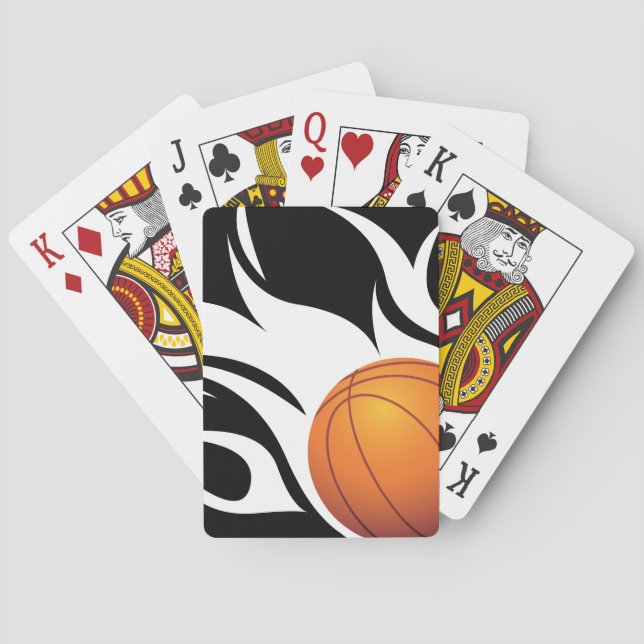 Jeu De Cartes Basket-ball flamboyant noir et blanc (dos)