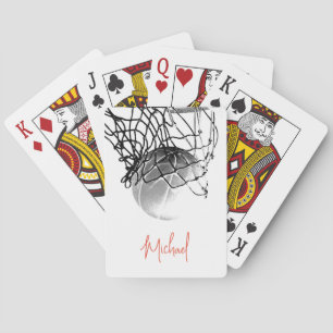 Jeu De Cartes Basket-ball noir et blanc & Net Votre nom