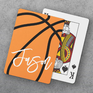 Jeu De Cartes Basket-ball noir orange nom personnalisé