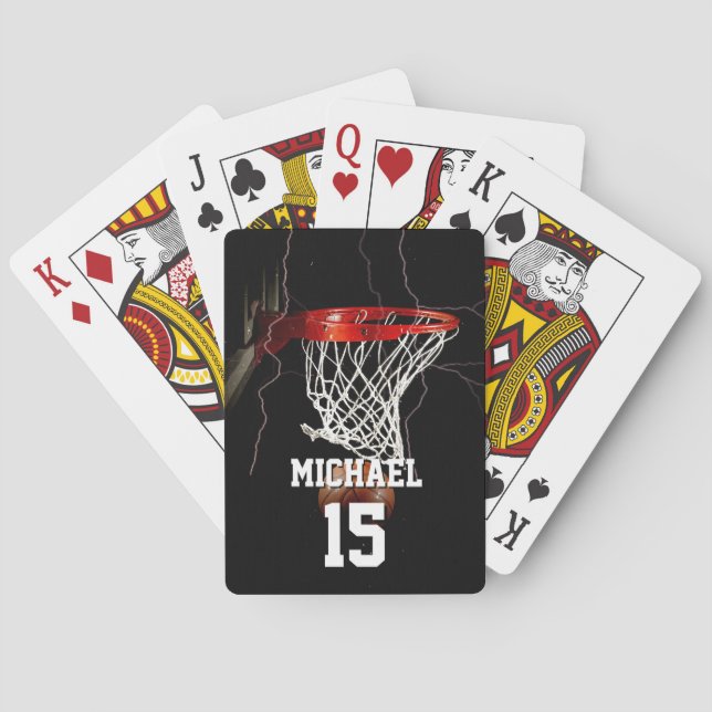 Jeu De Cartes Basketball Ajouter Votre Nom Et Votre Numéro (dos)