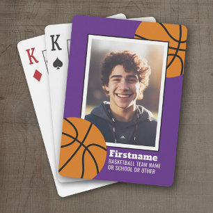 Jeu De Cartes Basketball Photo Ajouter Votre Nom - Peut Modifier