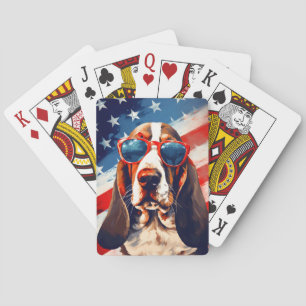 Jeu De Cartes Basset Hound 4 juillet fête de l'indépendance