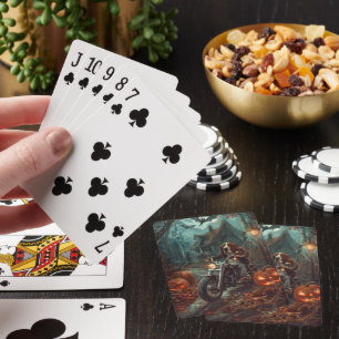 Jeu De Cartes Basset Hound à moto Halloween effrayant