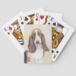 Jeu De Cartes Basset Hound Peinture - Cute Original Chien Art