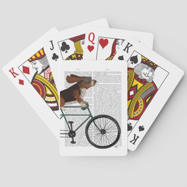 Jeu De Cartes Basset Hound sur vélo (dos)