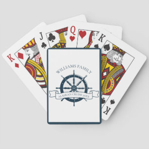 Jeu De Cartes Bateau à roue bleu marine Capitaine Personnalisé