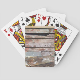 Jeu De Cartes Bateau à voile rustique en bois vieilli Planches n