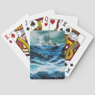 Jeu De Cartes Bateau dans la mer dans la tempête