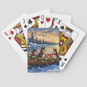 Jeu De Cartes Bateau de Noël Basenji pour les Fêtes