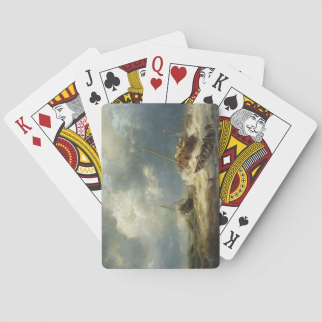 Jeu De Cartes Bateaux dans une tempête sur la côte néerlandaise (dos)