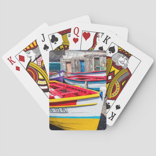Jeu De Cartes Bateaux de pêche colorés, Cap-Vert (dos)