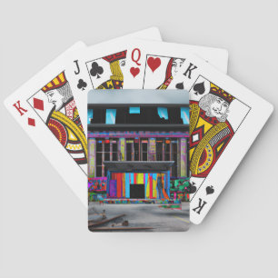 Jeu De Cartes Bâtiment abandonné coloré Art abstrait IA