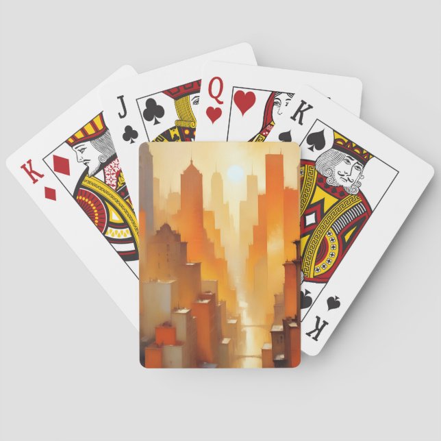 Jeu De Cartes Bâtiments Abstraits Cityscape Poster Arrière - pla (dos)