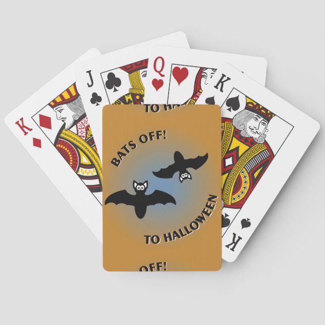 Jeu De Cartes Bats d'Halloween bleu orange (dos)