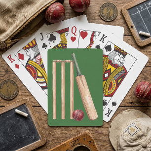 Jeu De Cartes Batte et balle de cricket à l'aquarelle classique