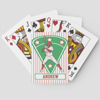 Jeu De Cartes Batterie de baseball personnalisée Star Rouge