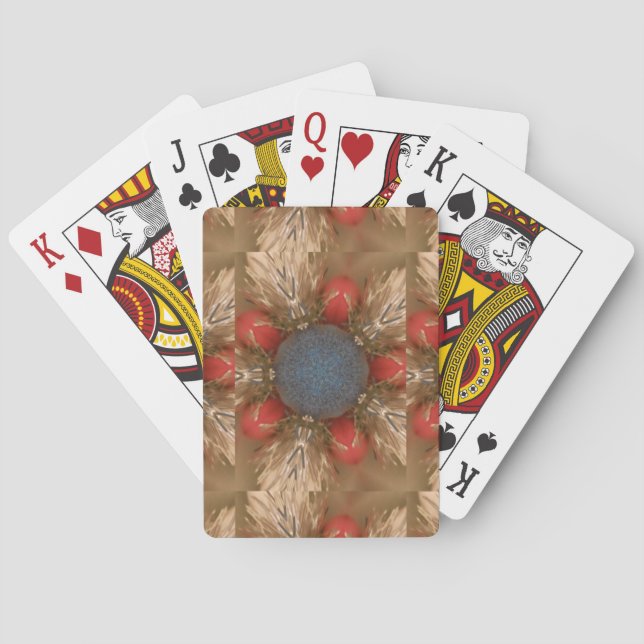 Jeu De Cartes Baubles de décoration de Noël rouge bleu (dos)