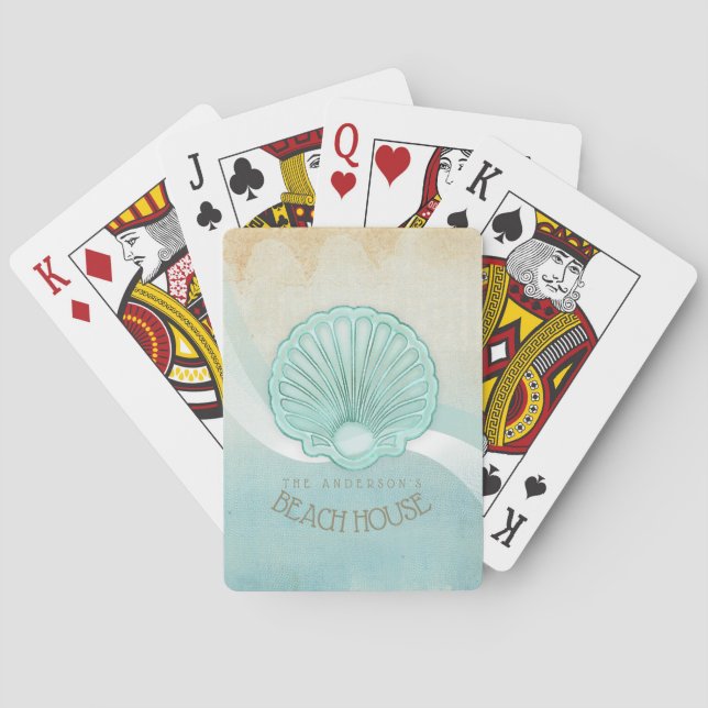 Jeu De Cartes Beach House Clam Shell Aqua Blue ID623 (dos)