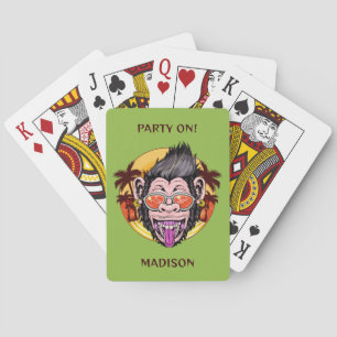 Jeu De Cartes Beach Monkey nom et texte personnalisés