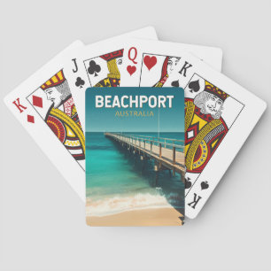 Jeu De Cartes Beachport Australie Travel Art Vintage