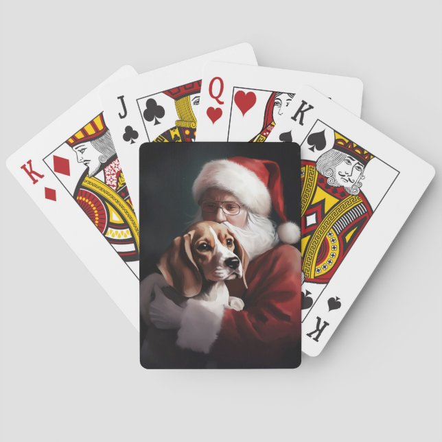 Jeu De Cartes Beagle avec le Père Noël Festif Noël (dos)