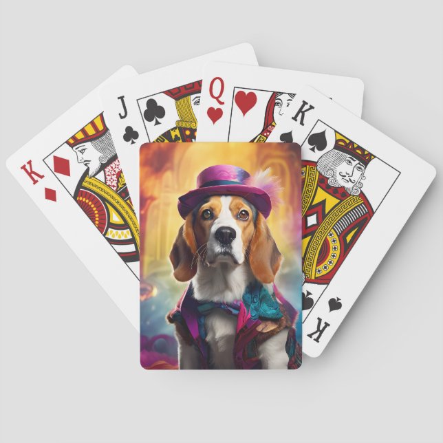 Jeu De Cartes Beagle en costume vibrant (dos)